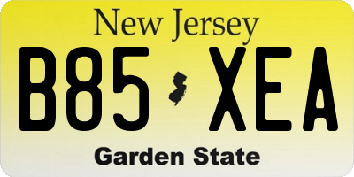 NJ license plate B85XEA