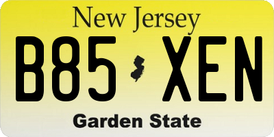 NJ license plate B85XEN