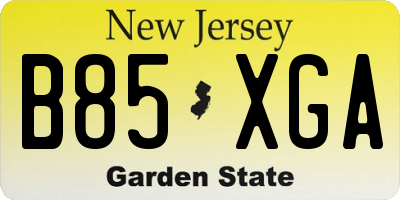NJ license plate B85XGA