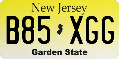 NJ license plate B85XGG
