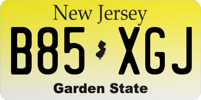 NJ license plate B85XGJ