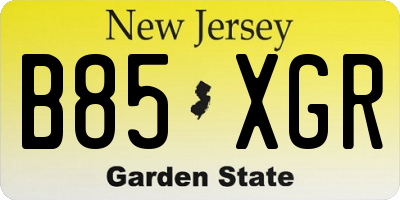 NJ license plate B85XGR