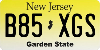 NJ license plate B85XGS