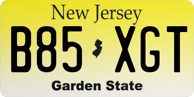 NJ license plate B85XGT