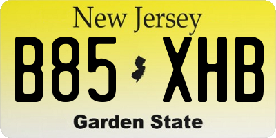 NJ license plate B85XHB