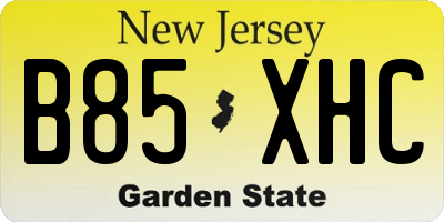 NJ license plate B85XHC