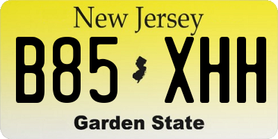 NJ license plate B85XHH