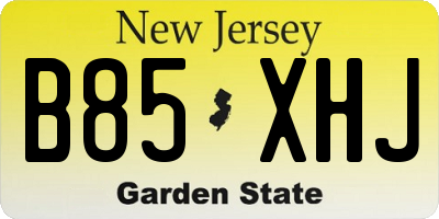 NJ license plate B85XHJ