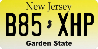 NJ license plate B85XHP