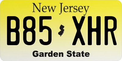 NJ license plate B85XHR