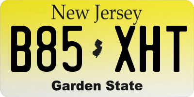 NJ license plate B85XHT