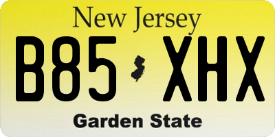 NJ license plate B85XHX