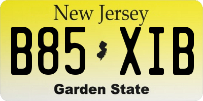 NJ license plate B85XIB