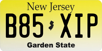 NJ license plate B85XIP