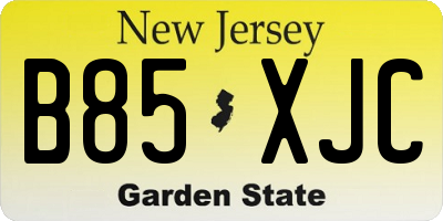 NJ license plate B85XJC