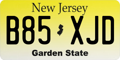 NJ license plate B85XJD