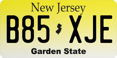 NJ license plate B85XJE