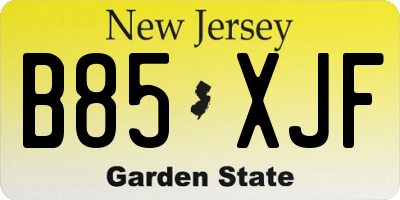 NJ license plate B85XJF