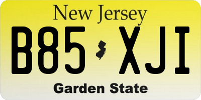 NJ license plate B85XJI