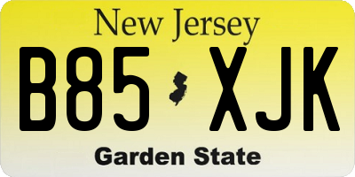 NJ license plate B85XJK
