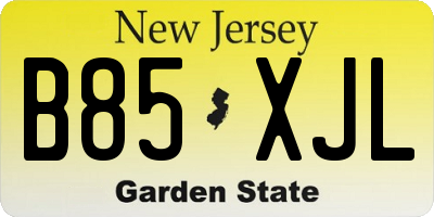 NJ license plate B85XJL