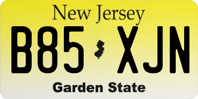 NJ license plate B85XJN