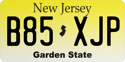NJ license plate B85XJP