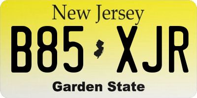NJ license plate B85XJR