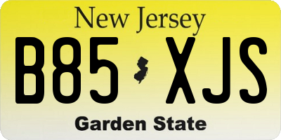 NJ license plate B85XJS