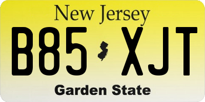 NJ license plate B85XJT