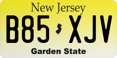 NJ license plate B85XJV