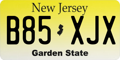 NJ license plate B85XJX