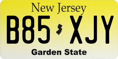 NJ license plate B85XJY