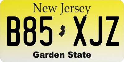 NJ license plate B85XJZ