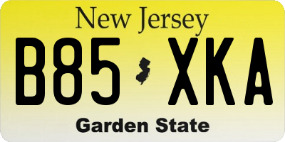 NJ license plate B85XKA