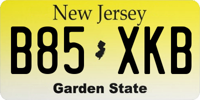 NJ license plate B85XKB