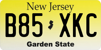 NJ license plate B85XKC