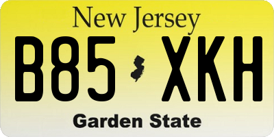 NJ license plate B85XKH