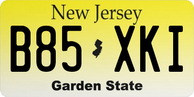 NJ license plate B85XKI