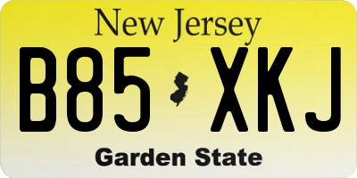NJ license plate B85XKJ