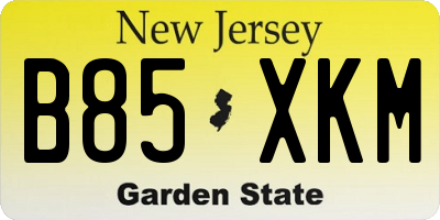 NJ license plate B85XKM