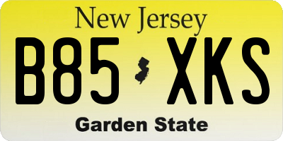 NJ license plate B85XKS