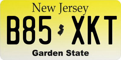 NJ license plate B85XKT