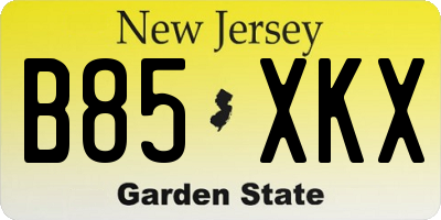 NJ license plate B85XKX
