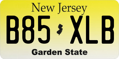 NJ license plate B85XLB
