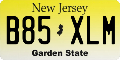 NJ license plate B85XLM