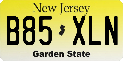NJ license plate B85XLN