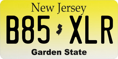 NJ license plate B85XLR