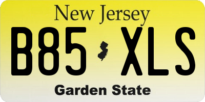 NJ license plate B85XLS
