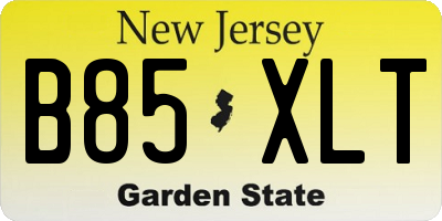 NJ license plate B85XLT